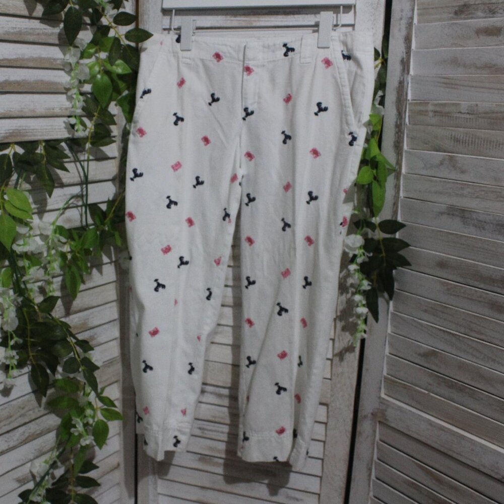 Lilly Pulitzer Palm Beach Fit cropped white embroidered lobster pants